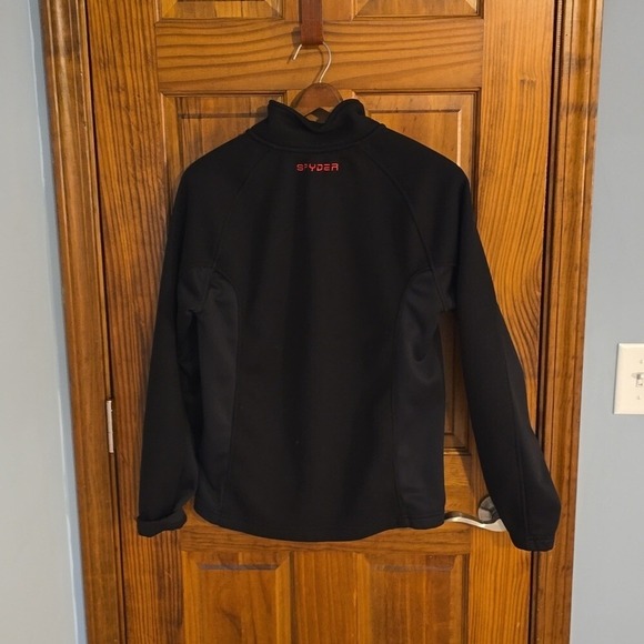 Spyder Men's Qtr Zip Black Pullover with Pockets and Microfleece Lining - Picture 2 of 10